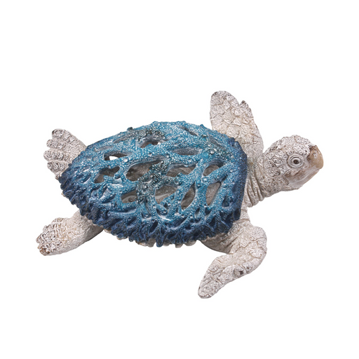 Blue Turtle with White Coral Décor | Living room decorations by Casaliving