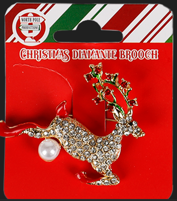 Brooch Diamante 6 Assorted | Christmas Decorations, Gifts, and Accessories by Casaliving