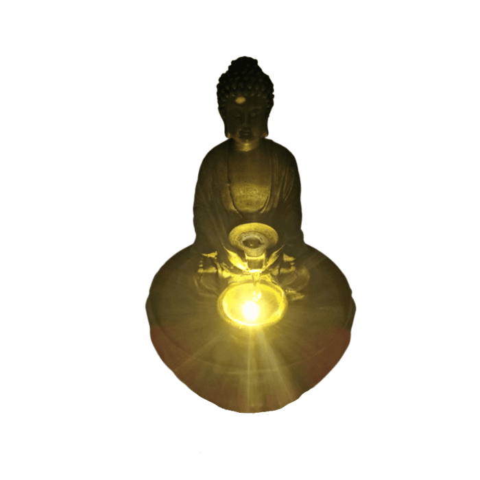Brown Rulai Buddha Fountain with Light 29cm - Buddha Statues by Casaliving&nbsp;