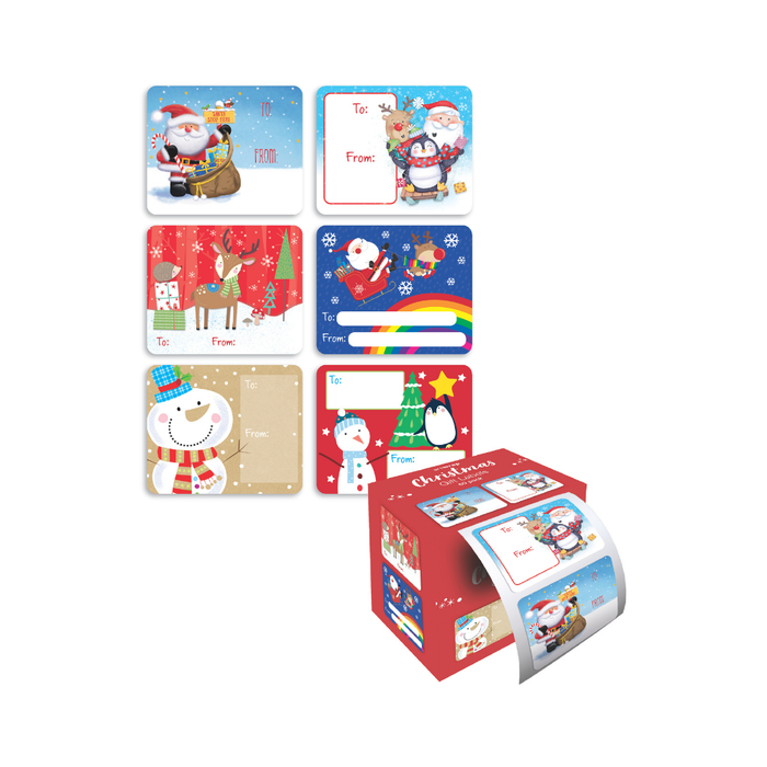 LABEL GIFT ROLL 60PK JMB CHRISTMAS KIDS