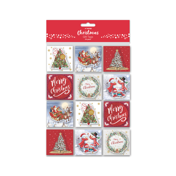 FSC MIX TAG GIFT 24PK CHRISTMAS TRAD