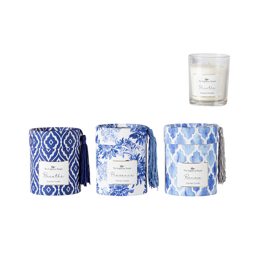 Casa Living 200 gram Indigo Blue Premium Fragrance Candle with Tassle (3 Assorted) - Casa Living