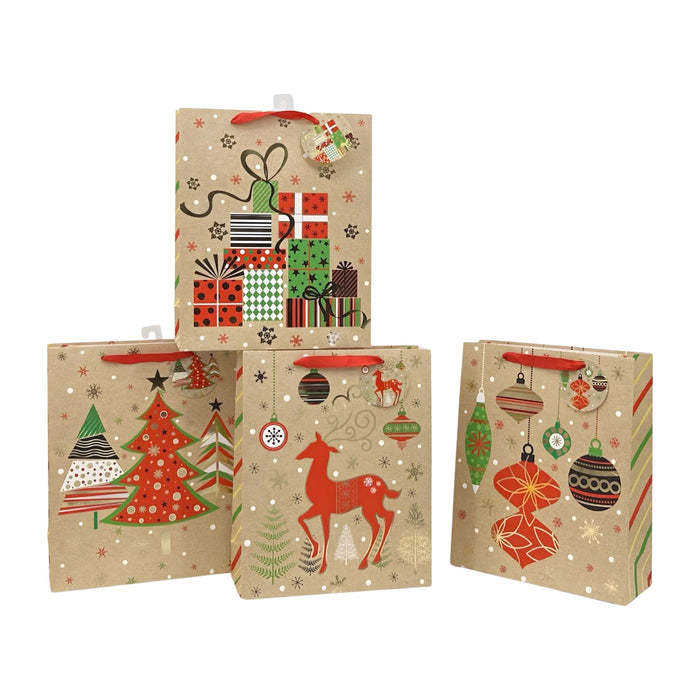 CHRISTMAS DESIGNS ON BROWN PAPER &nbsp;BAG