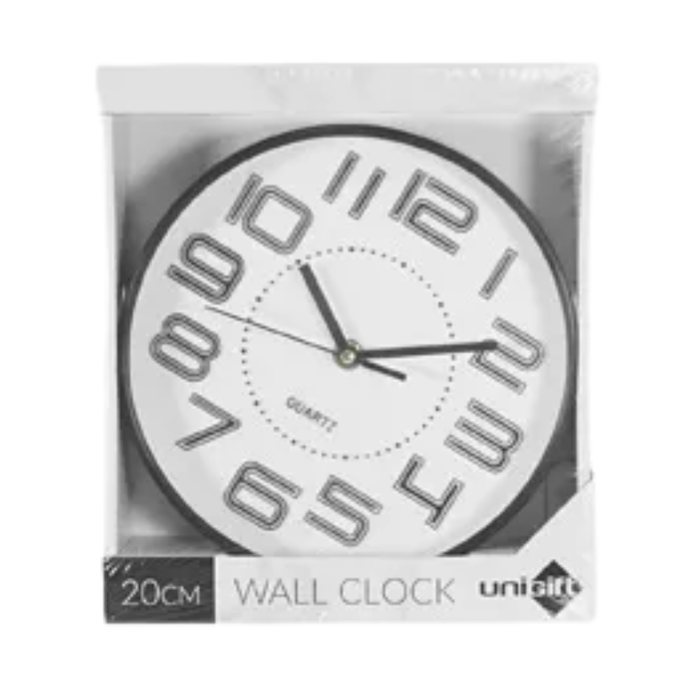 Classic Wall Clock 20cm (8 inch) – Compact Round Quartz Wall Clock for Home & Office