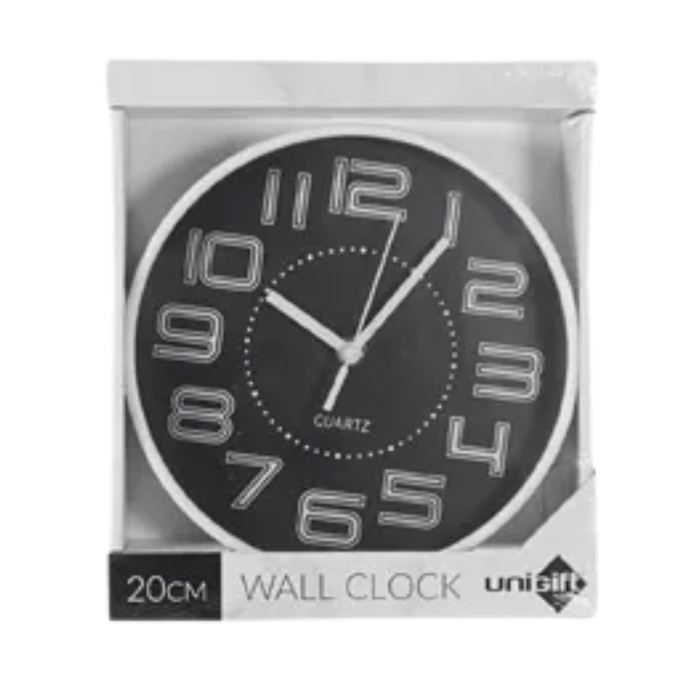 Classic Wall Clock 20cm (8 inch) – Compact Round Quartz Wall Clock for Home & Office