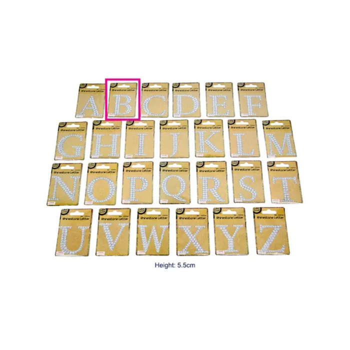 Adhesive Rhinestone Letters - B [288/12]