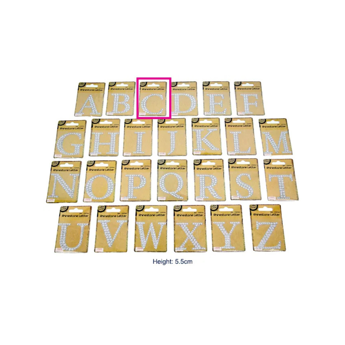 Adhesive Rhinestone Letters - C [288/12]