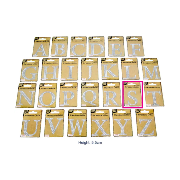 Adhesive Rhinestone Letters - S