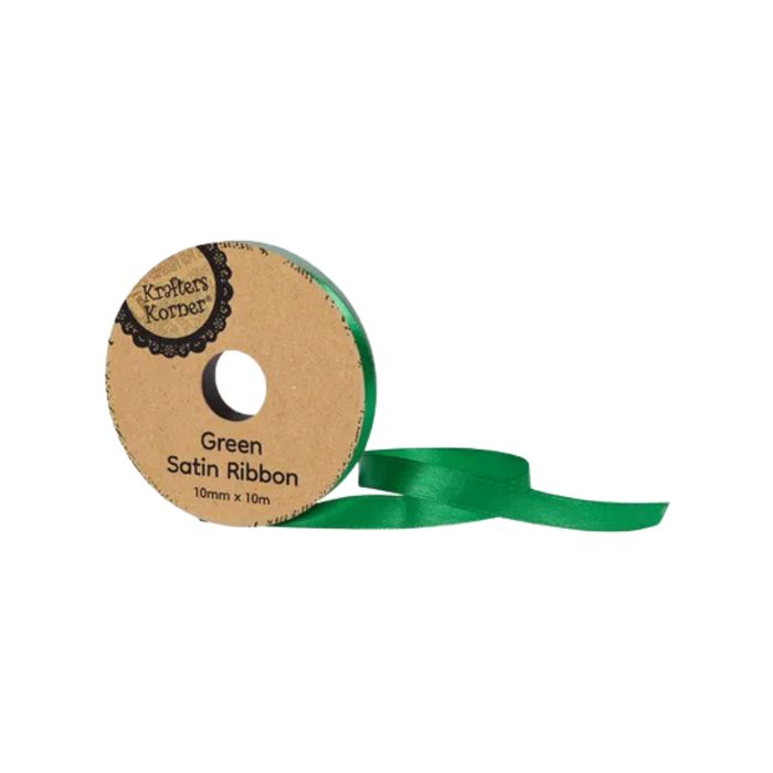 Satin Green Ribbon 10mm × 10m [480/12]
