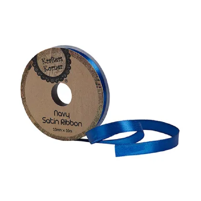 Satin Navy Ribbon 10× 10m [480/12]