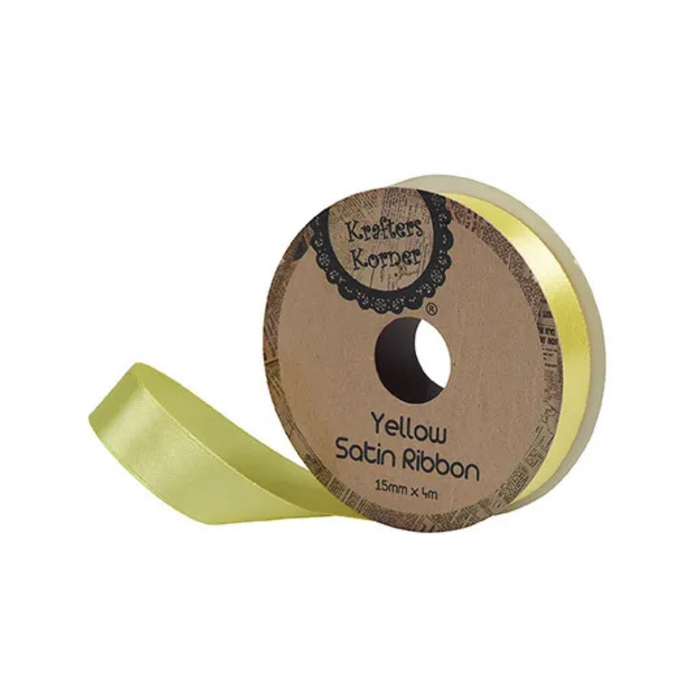 Satin Yellow Ribbon 15mm × 4m [360/12]