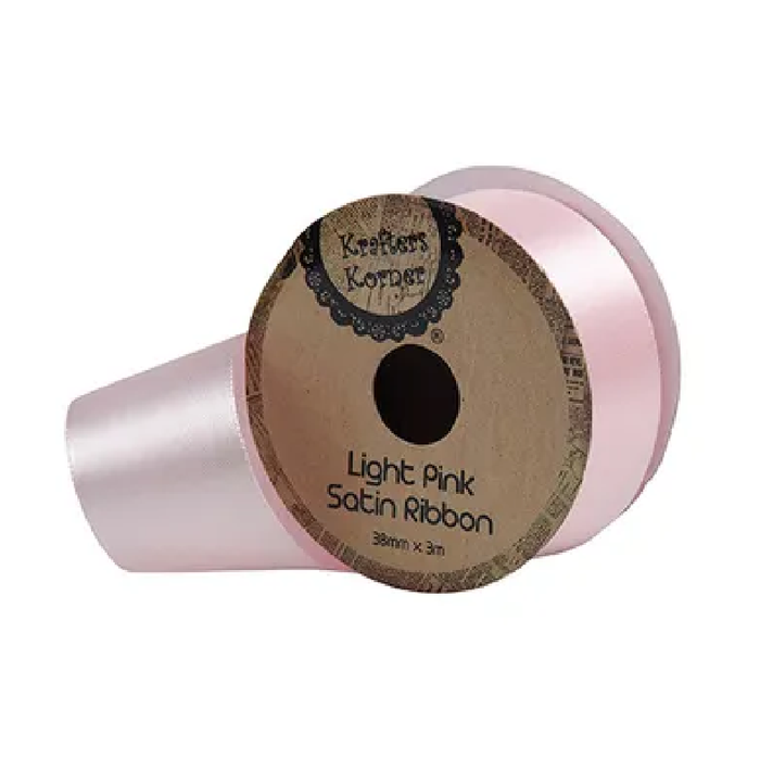 Satin LPink Ribbon 3mX38[288/12]