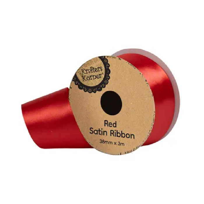 Satin Red Ribbon 38mm × 3m