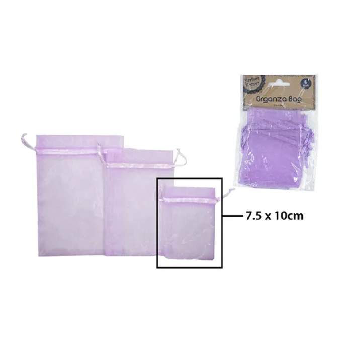 Organza Bag 7.5X10cm Lavende/6 [144/12]
