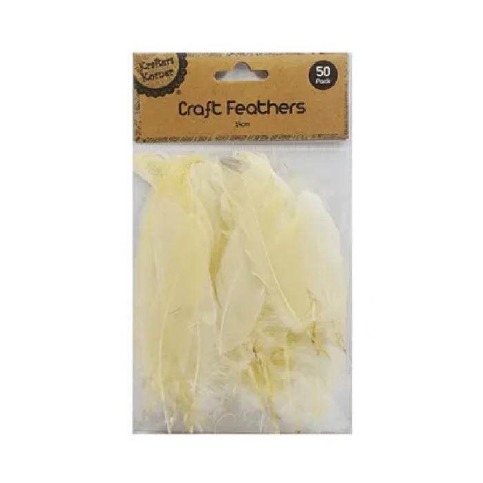 Craft 14cm Cream Feathers/50 [288/12]