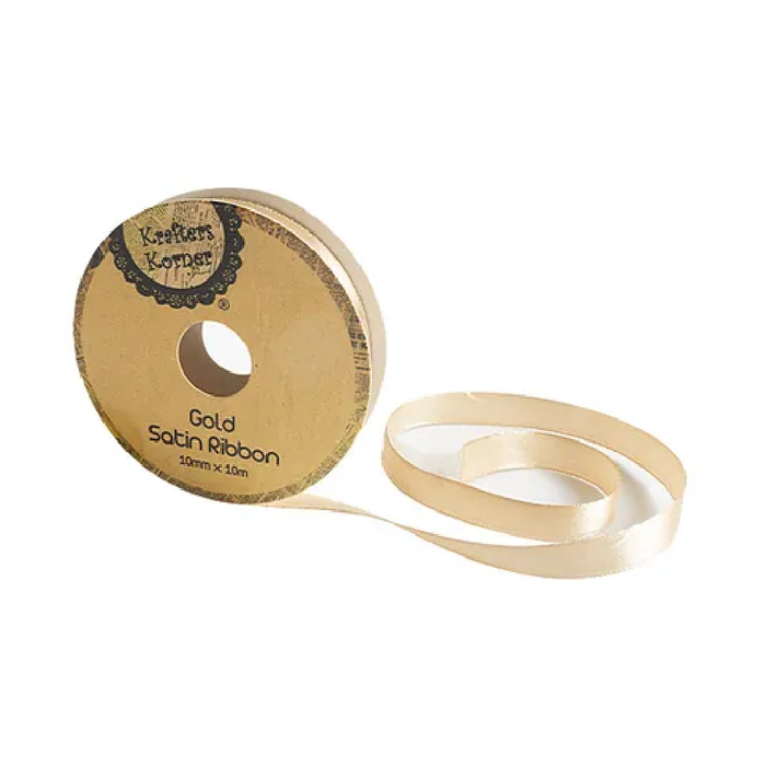 Satin Gold Ribbon 10mm × 10m