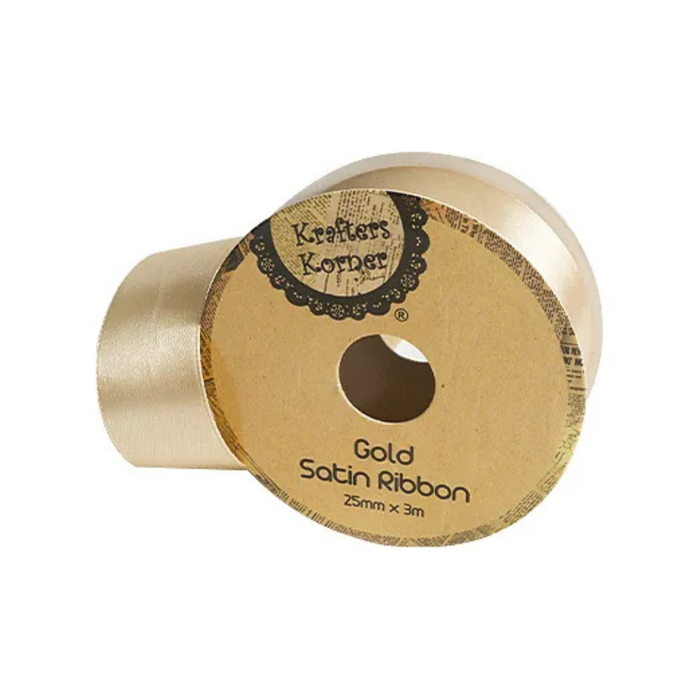 Satin Gold Ribbon 25mm × 3m [288/6]
