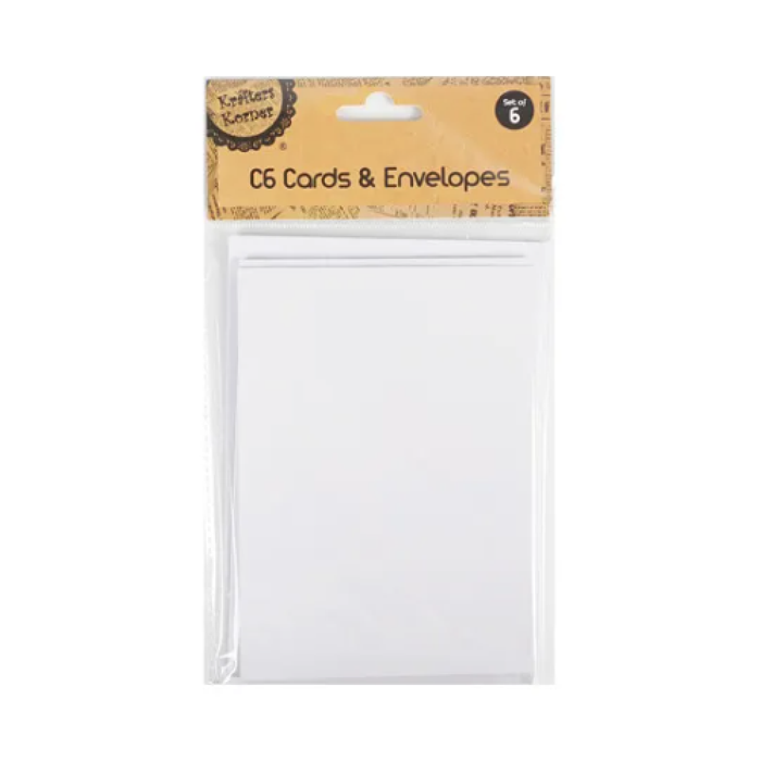 C6 Cards & Envelopes - White/6 [144/12]