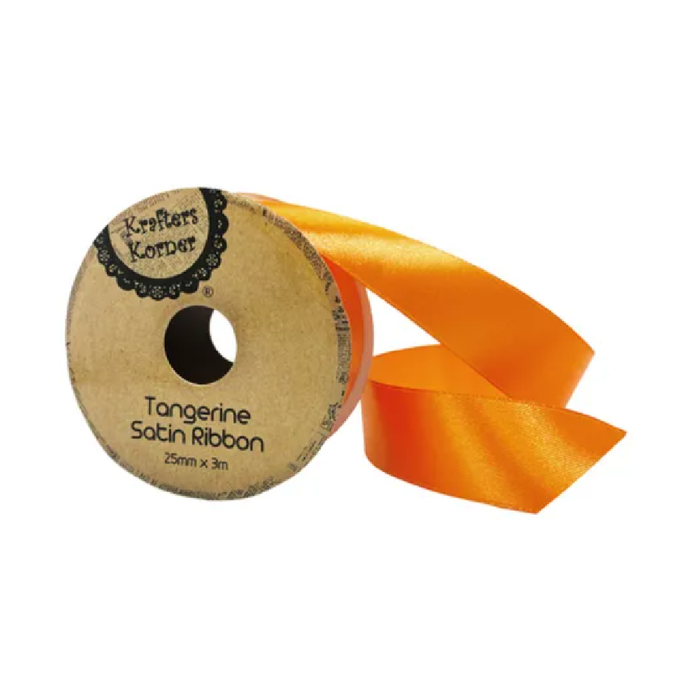 Satin Tangerine Ribbon 25× 3m [288/12]
