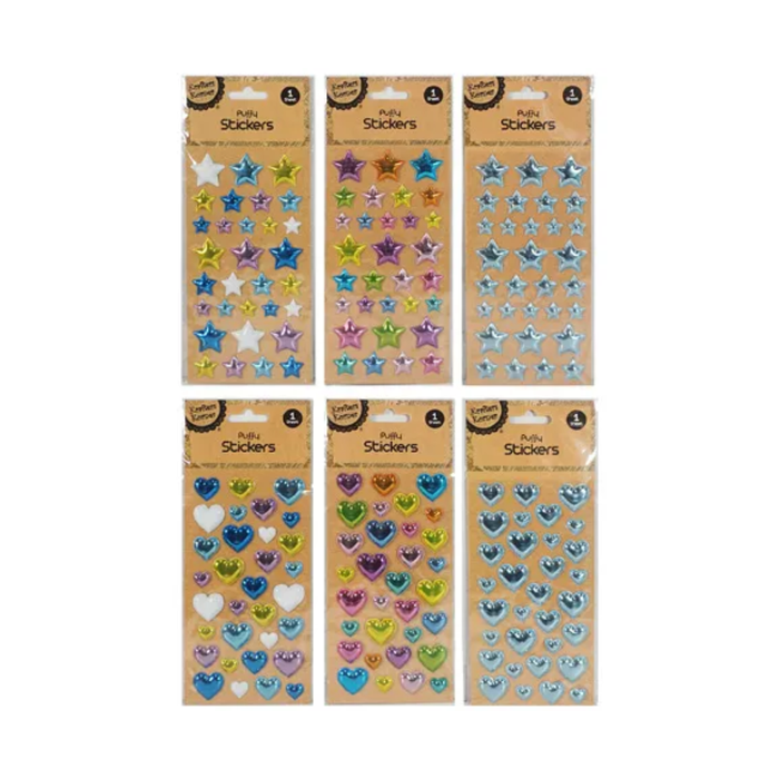 Puffy Stickers - Hearts & Stars [288/12]
