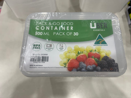 Casaliving 30-Pack 500ml Reusable Take Away Containers