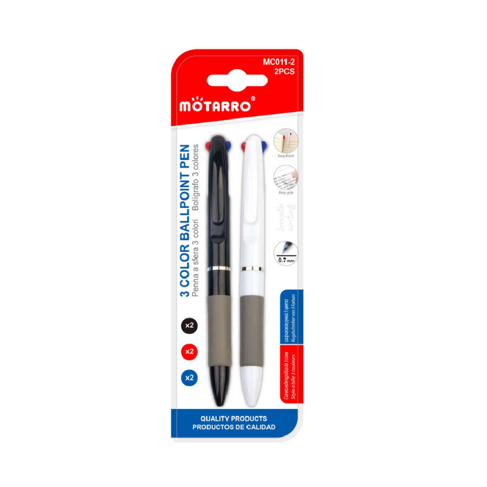 Casaliving 3 Color Retractable Ballpoint Pen