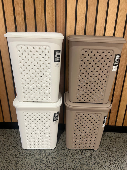 Casaliving 50L Laundry Hamper Basket with Swing Lid