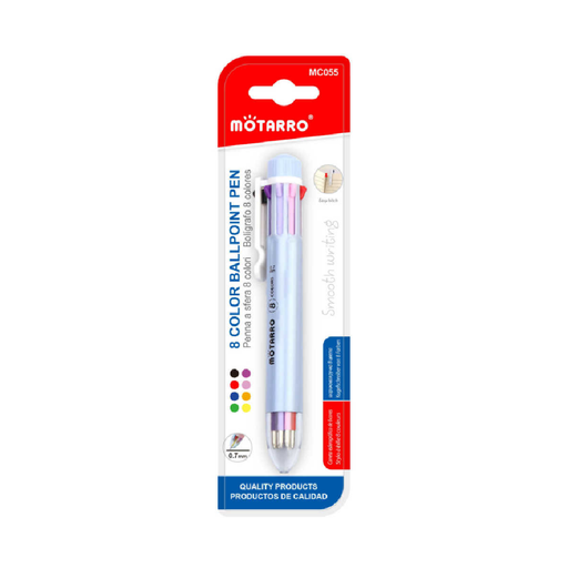 Casaliving 8 Color Retractable Ballpoint Pen 0.7

