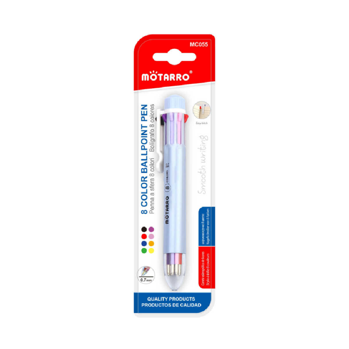 Casaliving 8 Color Retractable Ballpoint Pen 0.7
