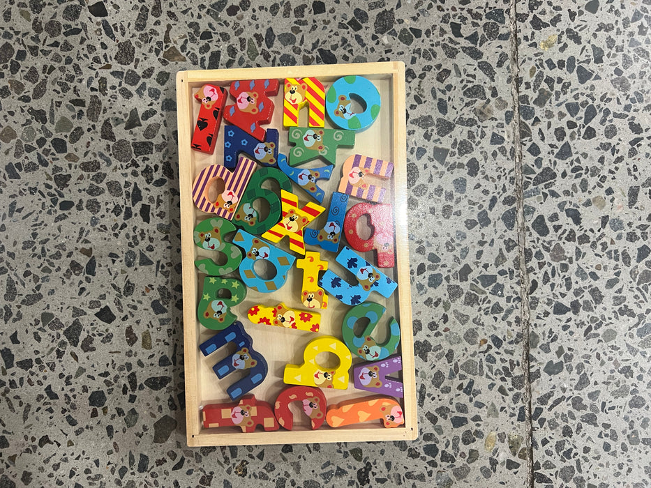 Casaliving Alphabet Letters Wooden Toy Montessori Aid
