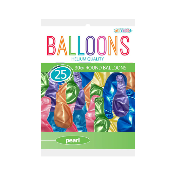 Casaliving Assorted 12" Pearl Balloons 25pk