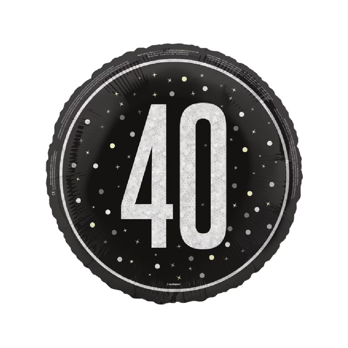 Casaliving Black "40" Foil Prismatic Balloon