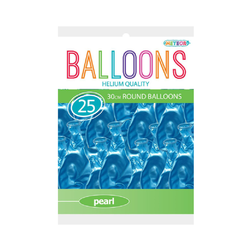 Casaliving Blue 12" Pearl Balloons 25pk
