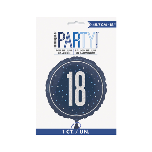 Casaliving Blue "18" Foil Prismatic Balloon