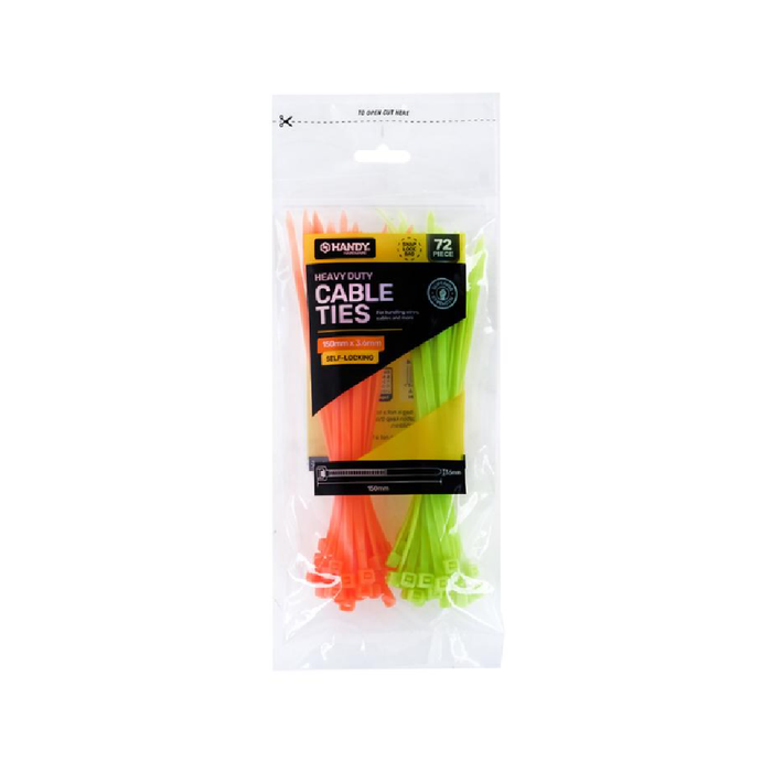 Casaliving Cable Ties Fluro Colours 72pc