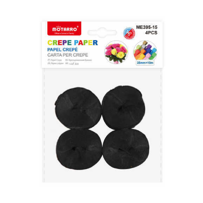 Casaliving Crepe Streamer 3.5cm x 10m 4pcs Black