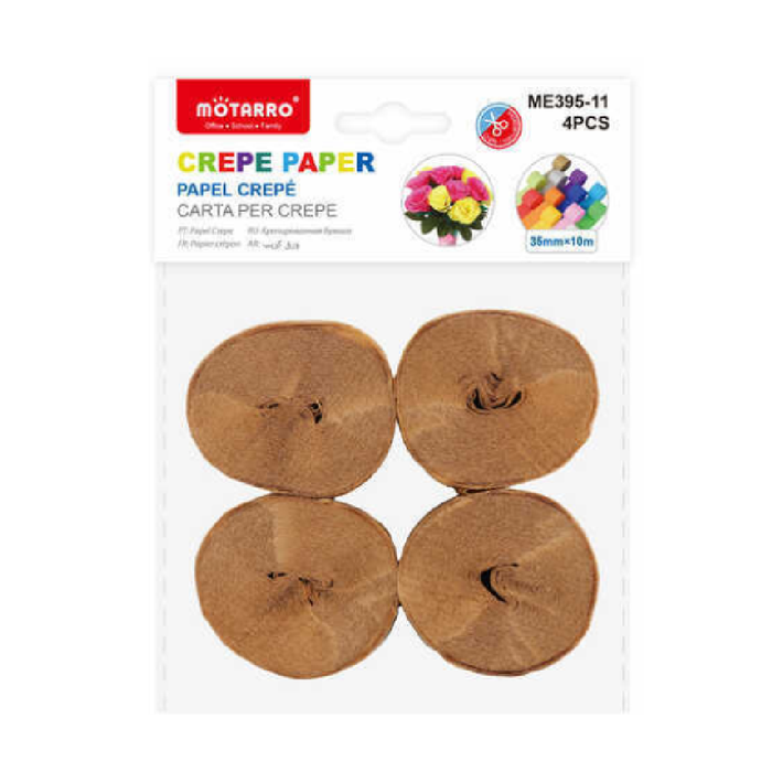 Casaliving Crepe Streamer 3.5cm x 10m 4pcs Light Brown