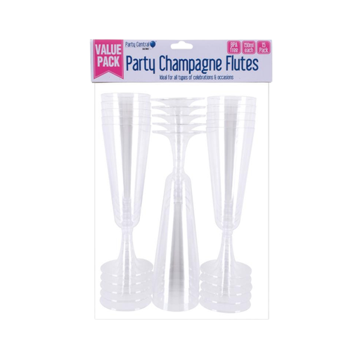 Casaliving Drinkware Plastic Champagne Glass 150ml 15pk