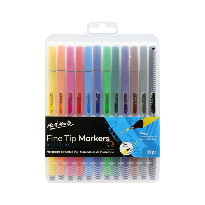 Casaliving Fine Tip Markers 12pc Tri Grip in Case | Pens & Markers for