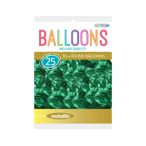 Casaliving Green 12" Metallic Balloons 25pk