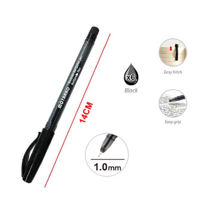 Casaliving Medium Ballpoint Pens Black 6pcs