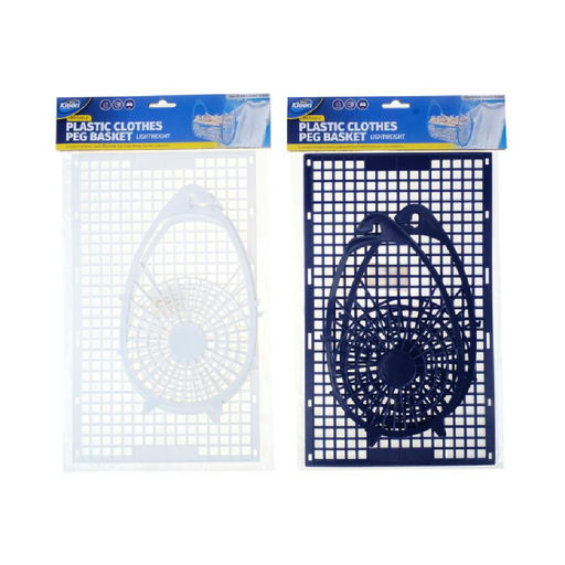 Casaliving Peg Basket Plastic White & Blue