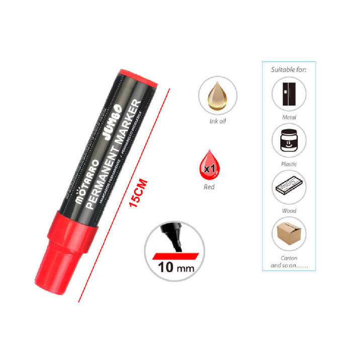 Casaliving Permanent Marker Red for Bold Writing