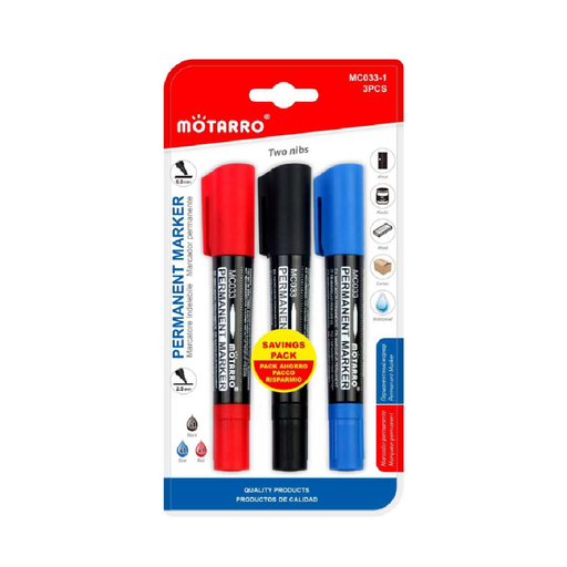 Casaliving Permanent Markers Assorted 3pcs