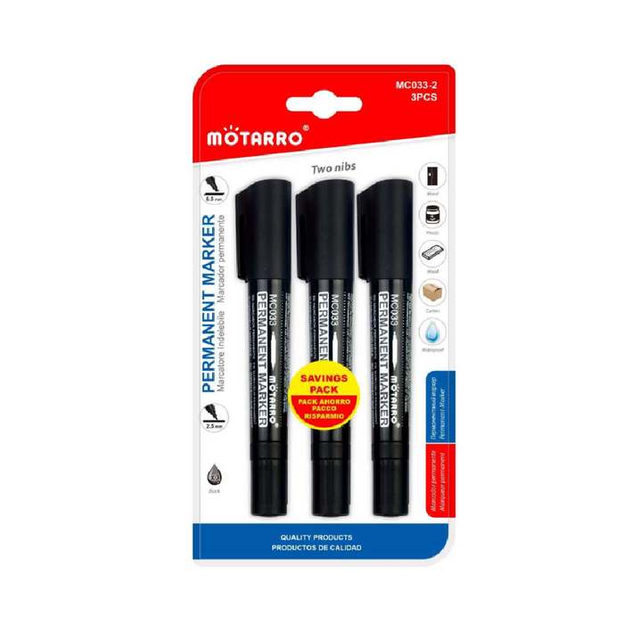 Casaliving Permanent Markers Black 3pcs