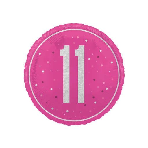 Casaliving Pink "11" Foil Prismatic Balloon
