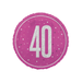 Casaliving Pink "40" Foil Prismatic Balloon