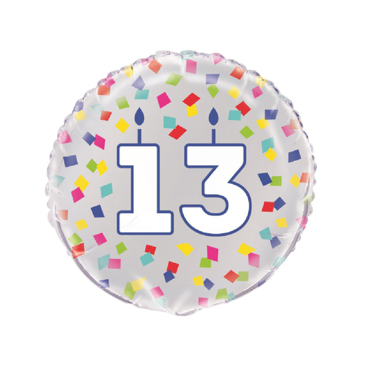 Casaliving Rainbow Confetti "13" Foil Balloon