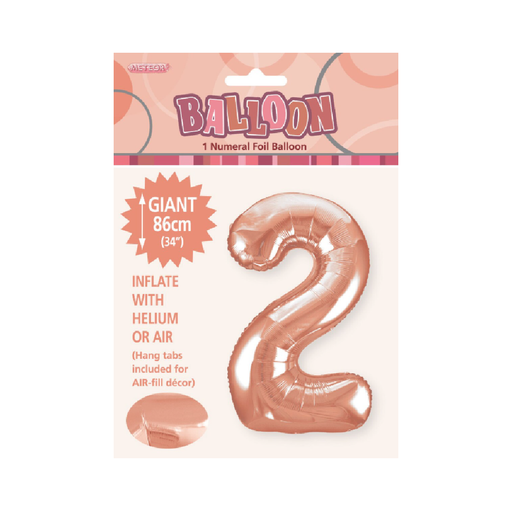 Casaliving Rose Gold "2" 34" Numeral Balloon