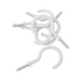 Casaliving Round Screw Hooks White PVC 6pc